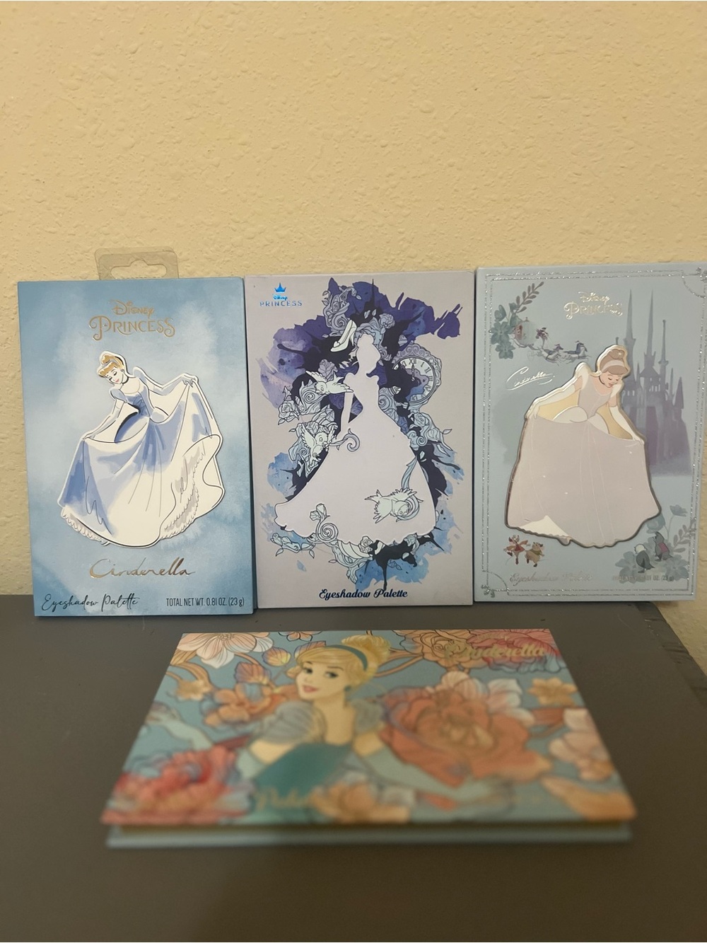 4 Set Disney Cinderella Eyeshadow Palettes - Blue, Purple, Cream